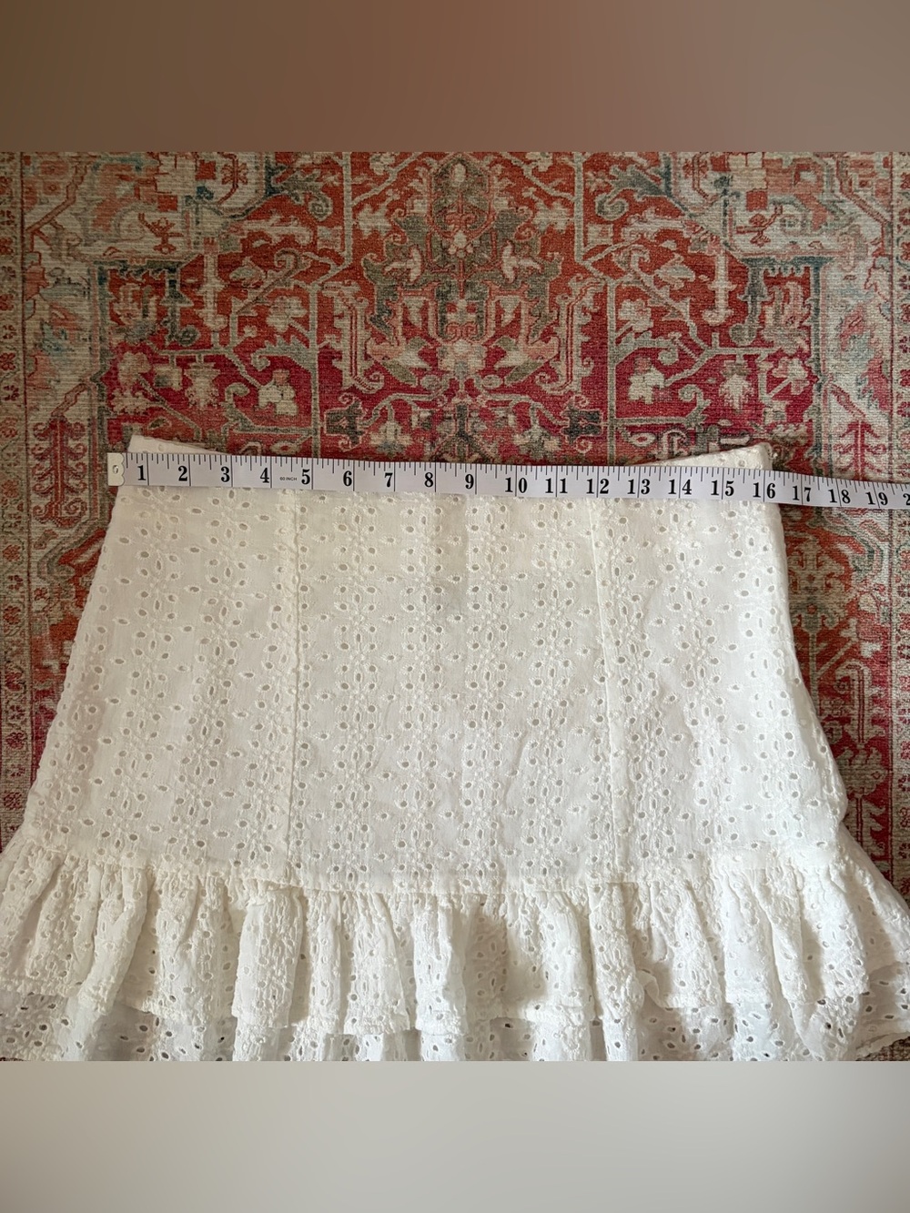 White eyelet lace ruffle mini skirt | coconut girl, y2k summer mini skirt - Picture 4 of 9